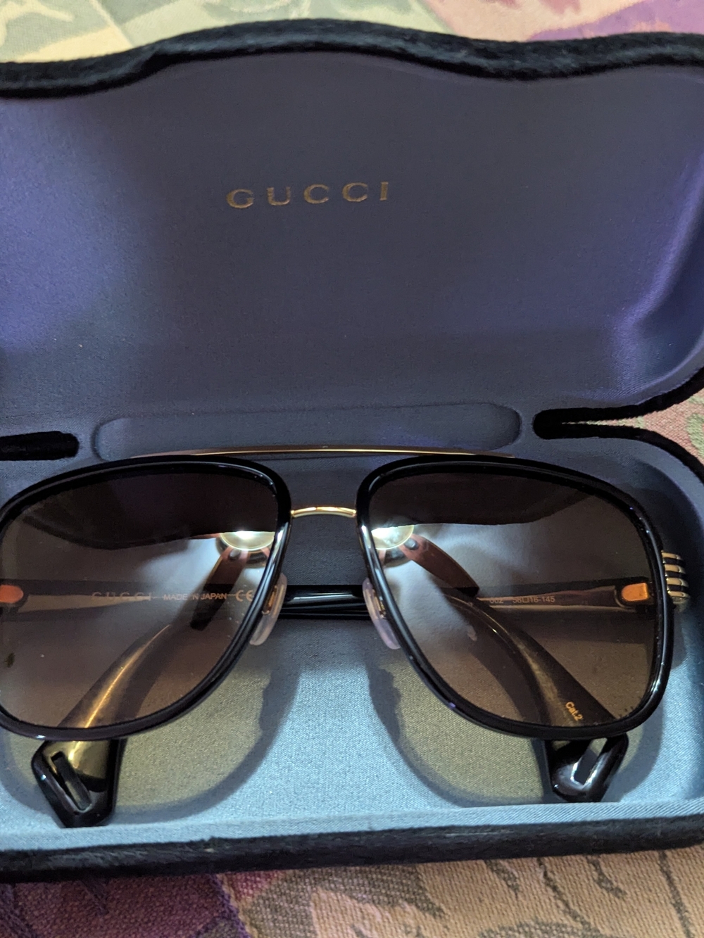 Gucci Black and Gold Gradient Sunglasses